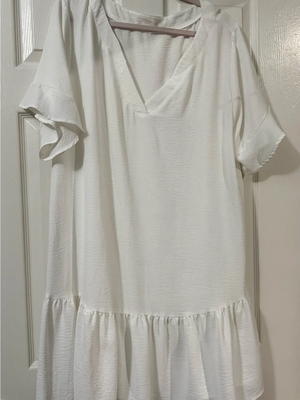 Women’s White V-Neck Cover-Up Dress